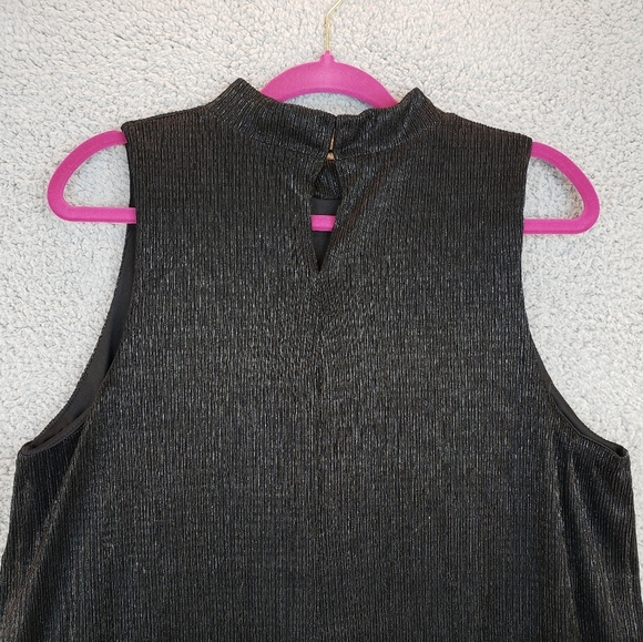 Marina Black A-Line Chiffon Sparkle Evening Cocktail Wedding Dress Sz 14 - Picture 7 of 11